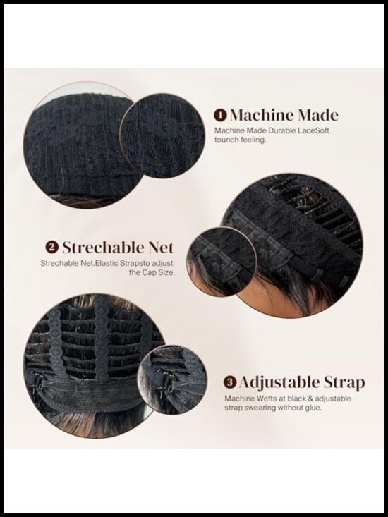 100% Human Hair Pixie Cut Wig for Black Women Glueless Short Layered Wavy main image 4
